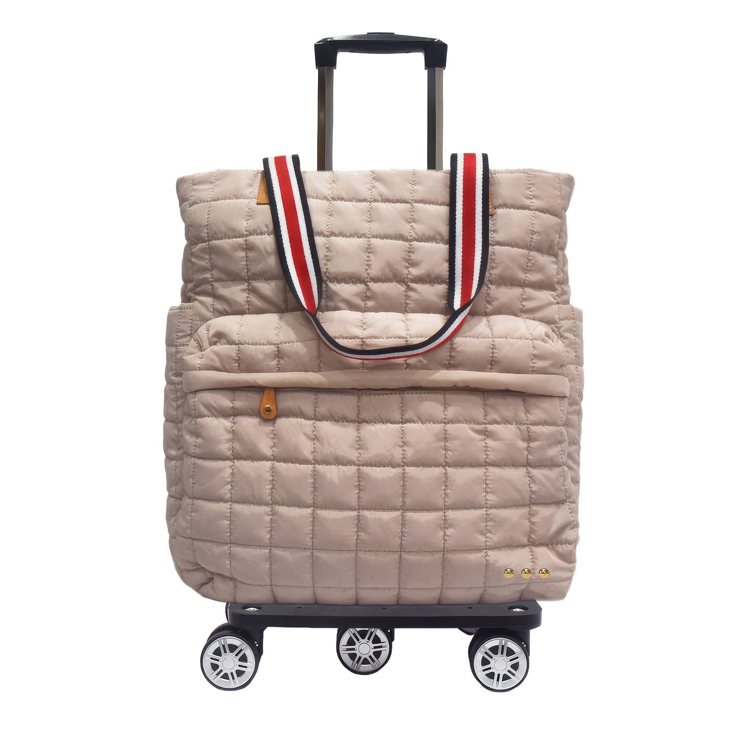 Tan Tenley Quilted Tote Roller Bag