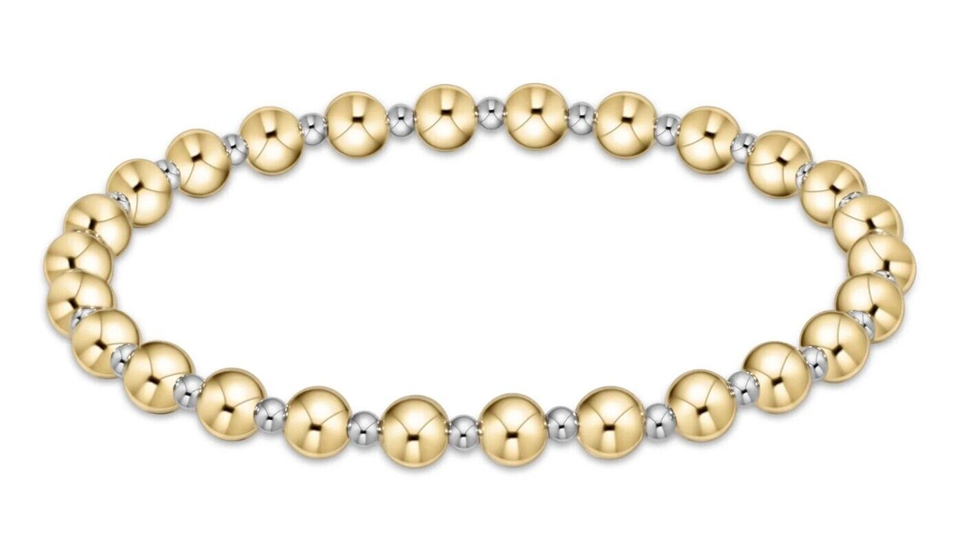 eNewton | Classic Grateful 5mm Bead Bracelet - Mixed Metal