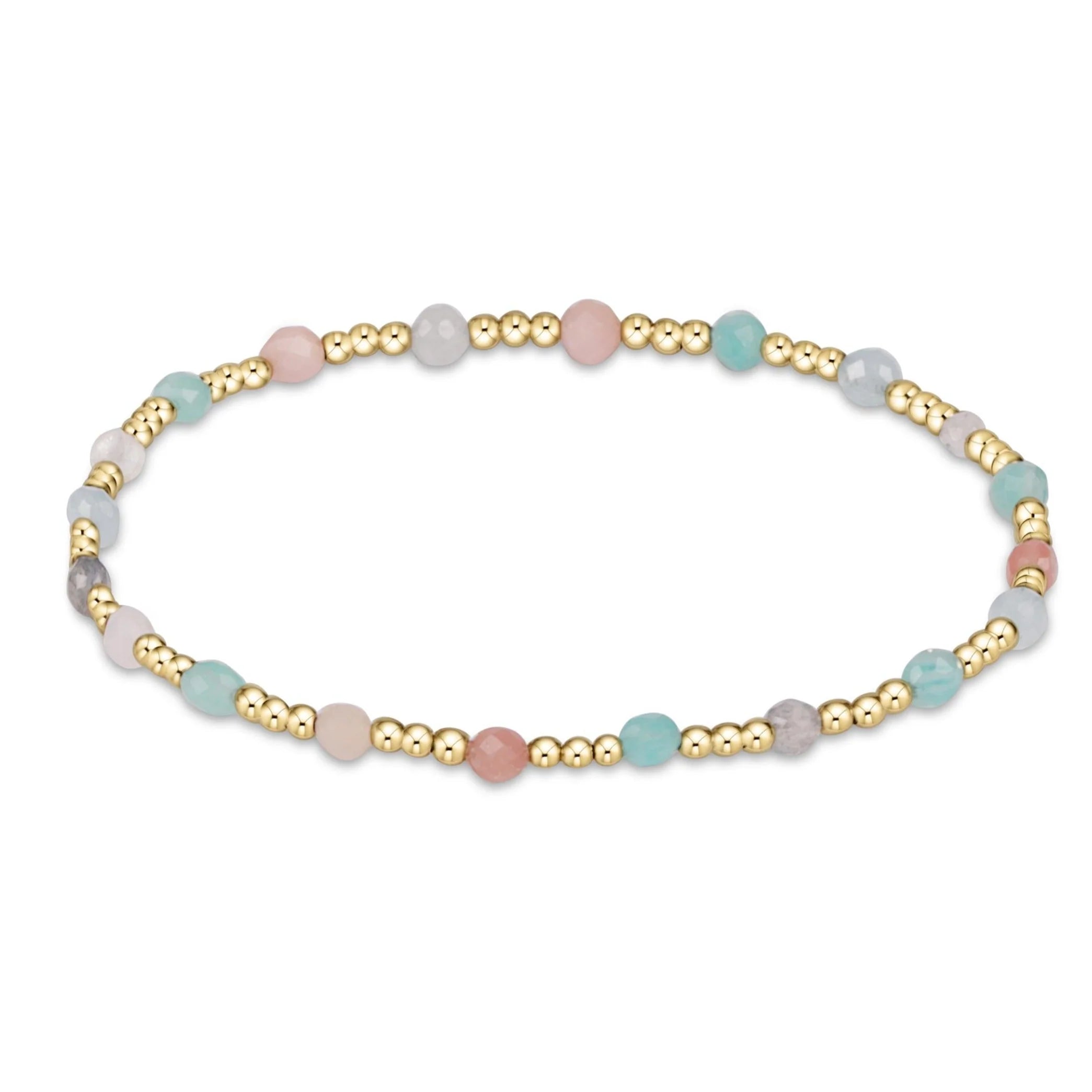 eNewton Extends | Gemstone Gold Sincerity Pattern 3mm Bead Bracelet