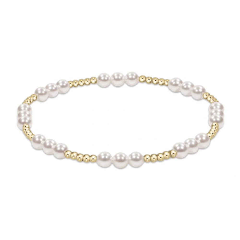 eNewton | Classic Joy Pattern 4mm Bracelet - Pearl