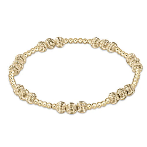 eNewton extends | Dignity Joy Pattern 5mm Bead Bracelet-Gold
