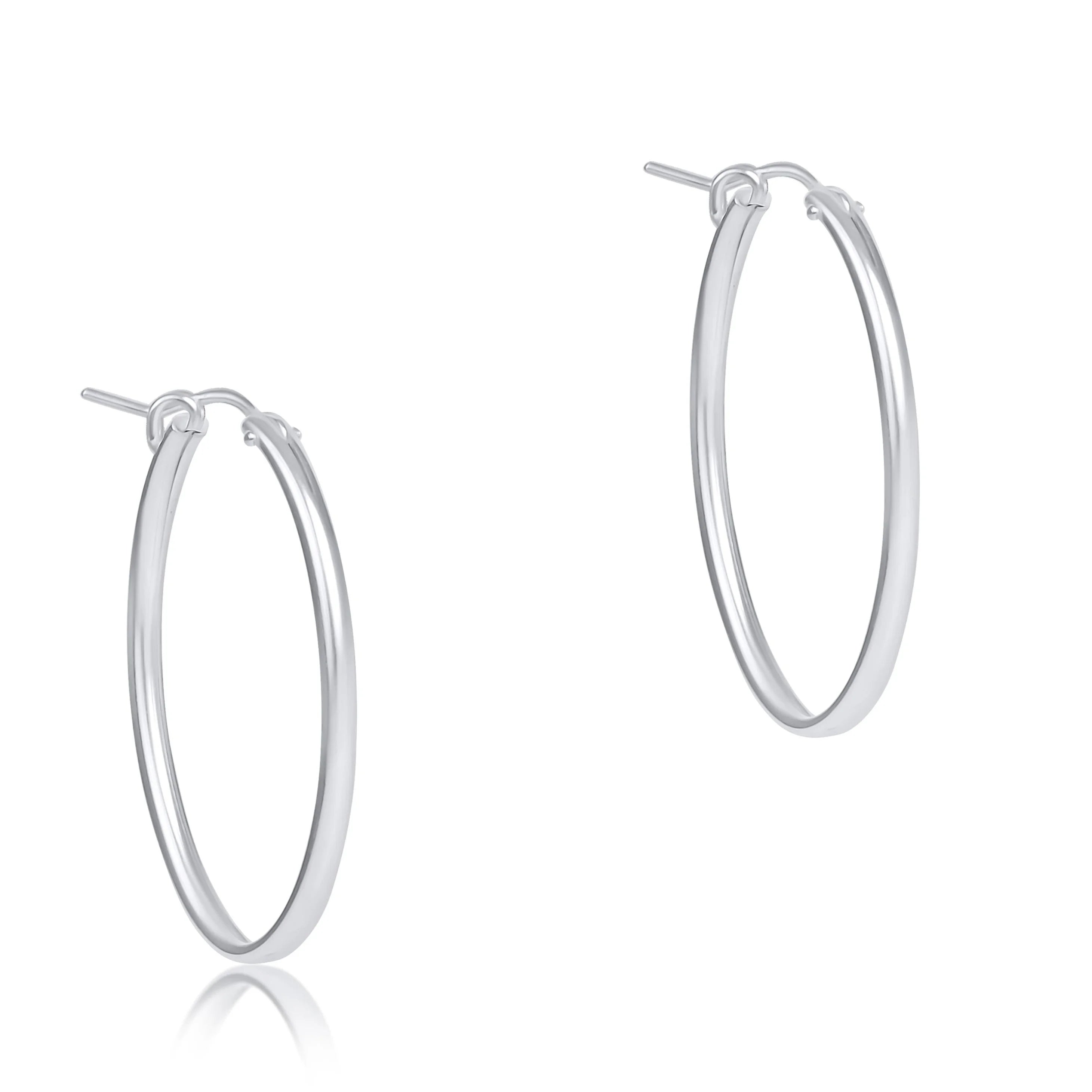 eNewton | 1'' Oval Sterling Hoop - Smooth