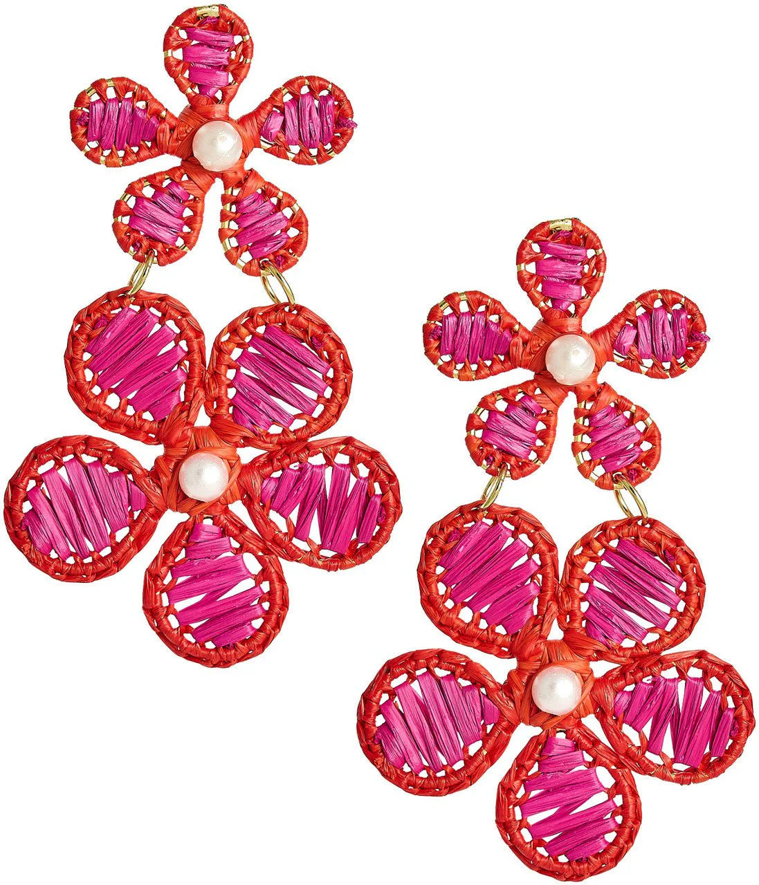 Marigold Two Tone Raffia Earring