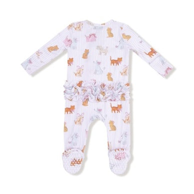 Angel Dear | 2 Way Ruffle Back Zipper Footie - Fancy Pets