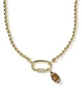 Kendra Scott | Football Metal Strand Necklace w/ White CZ