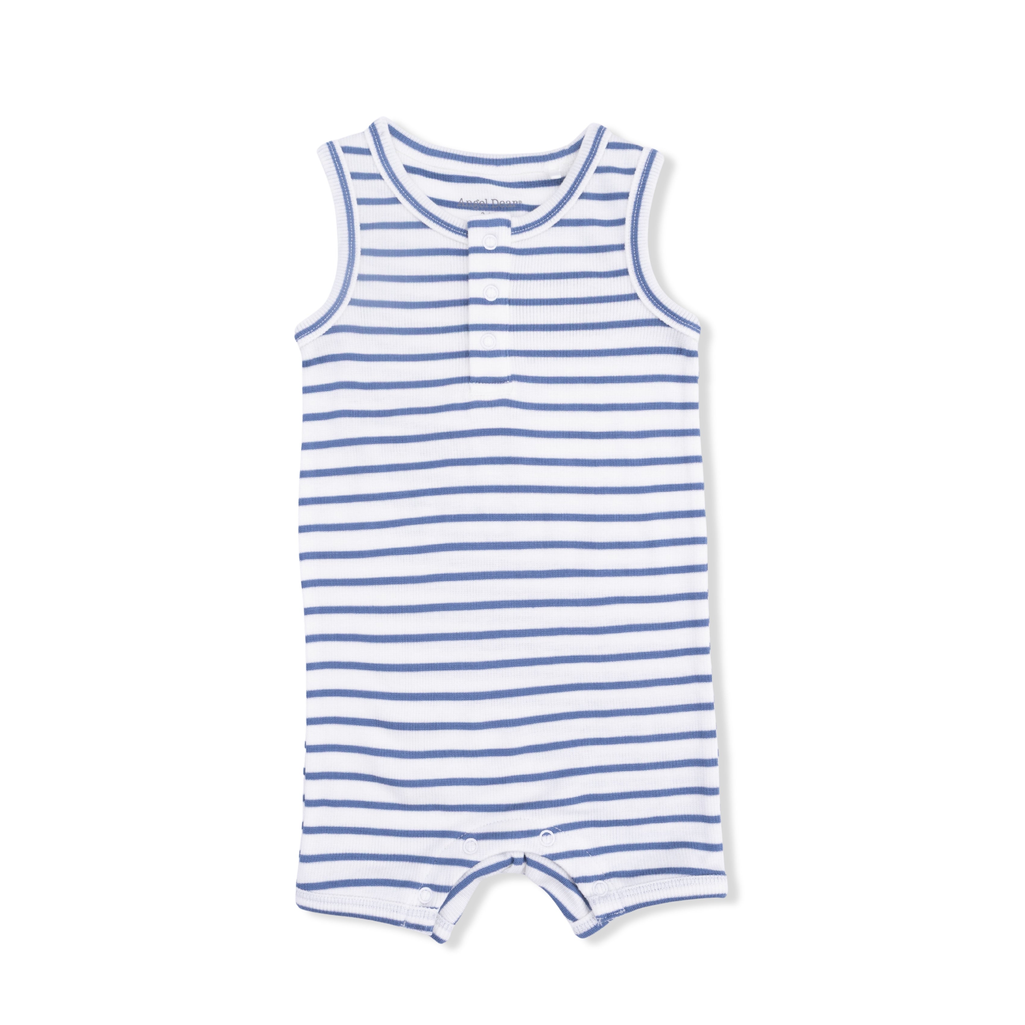Angel Dear | Navy Stripe Henley Shortie Romper