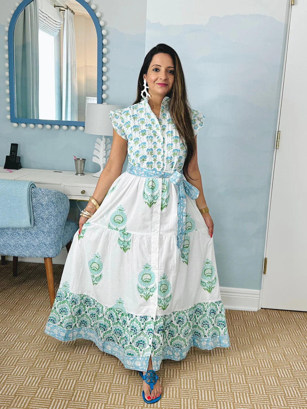 Brisara | Vera Dress-Blue Poppy