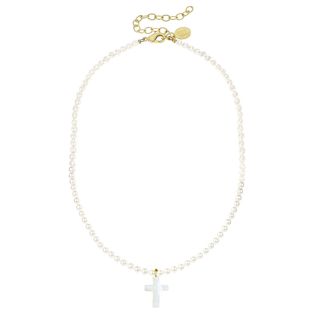 Susan Shaw | Alys Pearl Cross Necklace