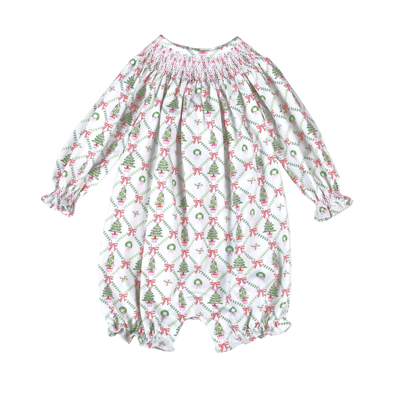 Christmas Trees Hand Smock Bishop Bubble