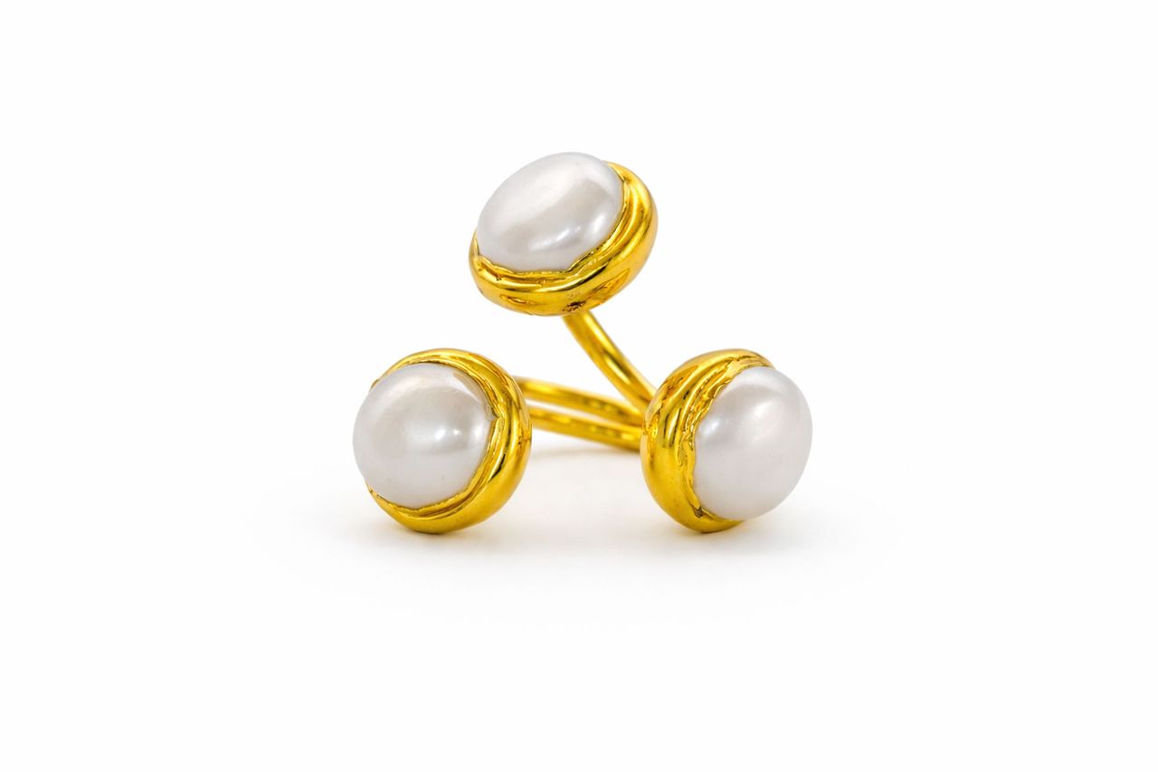 Triple Pearl Ring