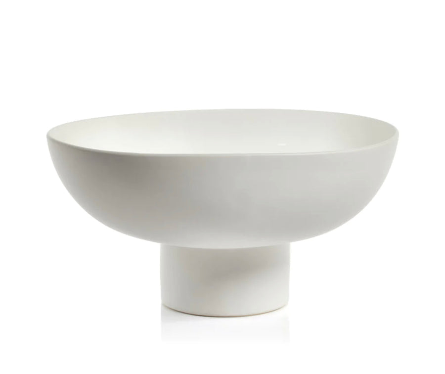 Zodax | Côte d'Ivoire White Ceramic Footed Bowl