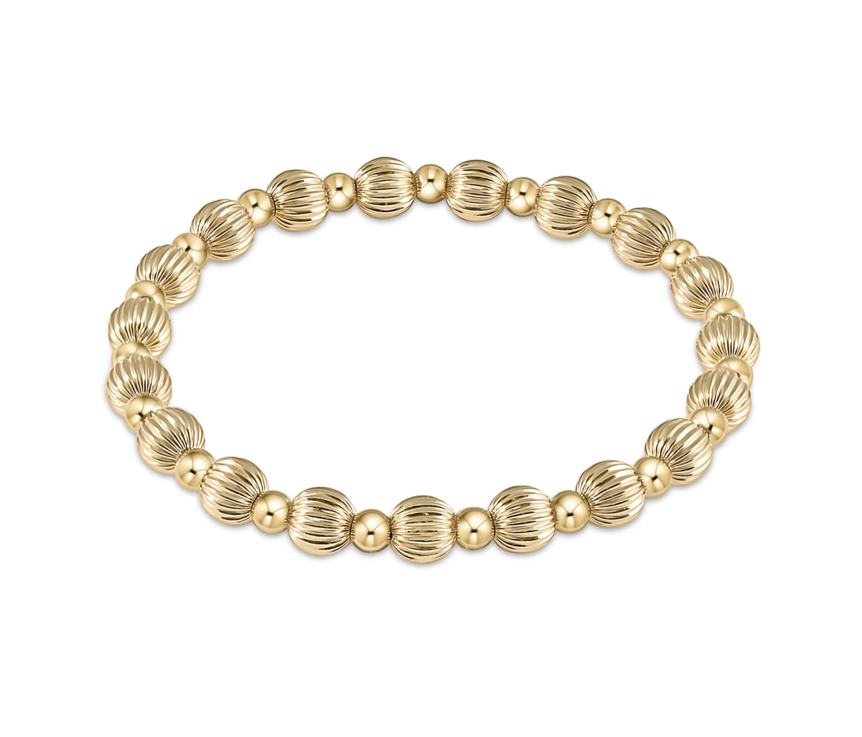 eNewton extends | Dignity Grateful Pattern Gold 4mm Bead Bracelet