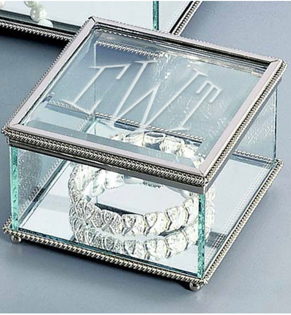 Personalized Beaded Square Jewelry Box