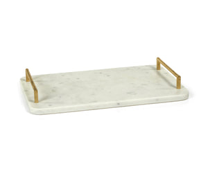 Zodax | Andria Marble Tray with Gold Metal Handles