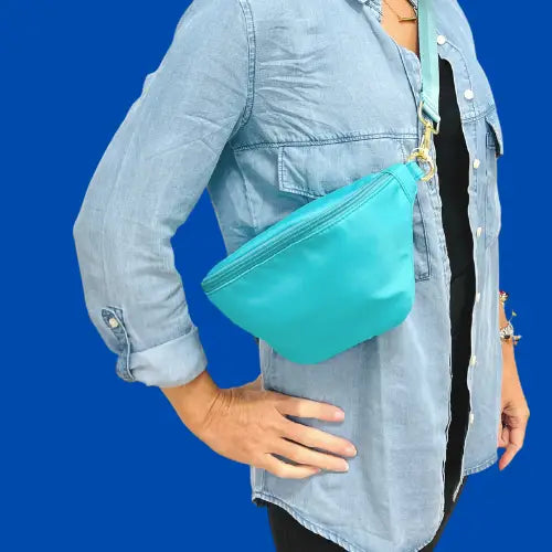 Light blue top bum bag