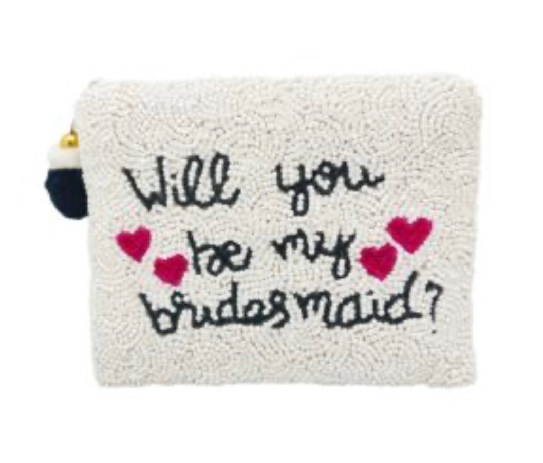 Will You Be My Bridesmaid Beaded Coin Purse