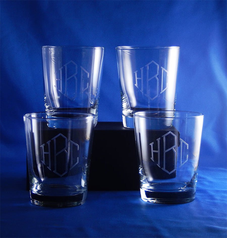 Personalized Classic Flared Double Old Fashioned Glasses