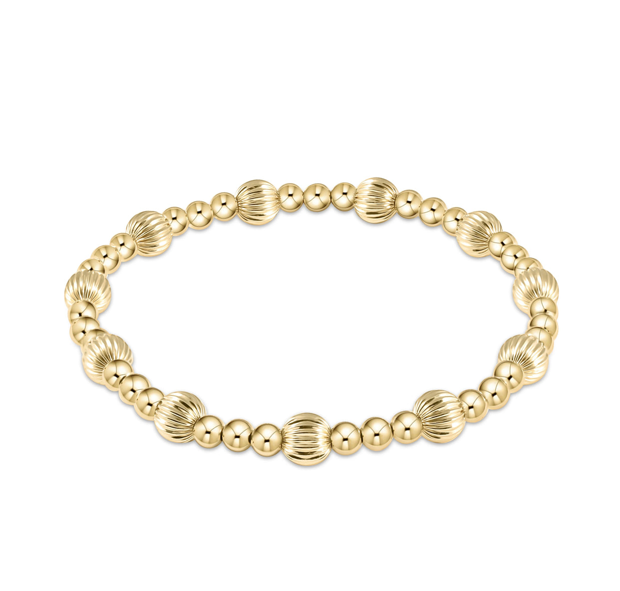 eNewton extends | Dignity Gold Sincerity Pattern 6mm Bead Bracelet
