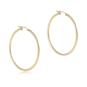 eNewton | 2" Round Gold Hoop Earring - Textured