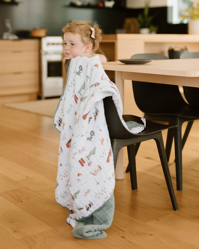 Little Unicorn | Cotton Muslin Original Quilt - Farmyard