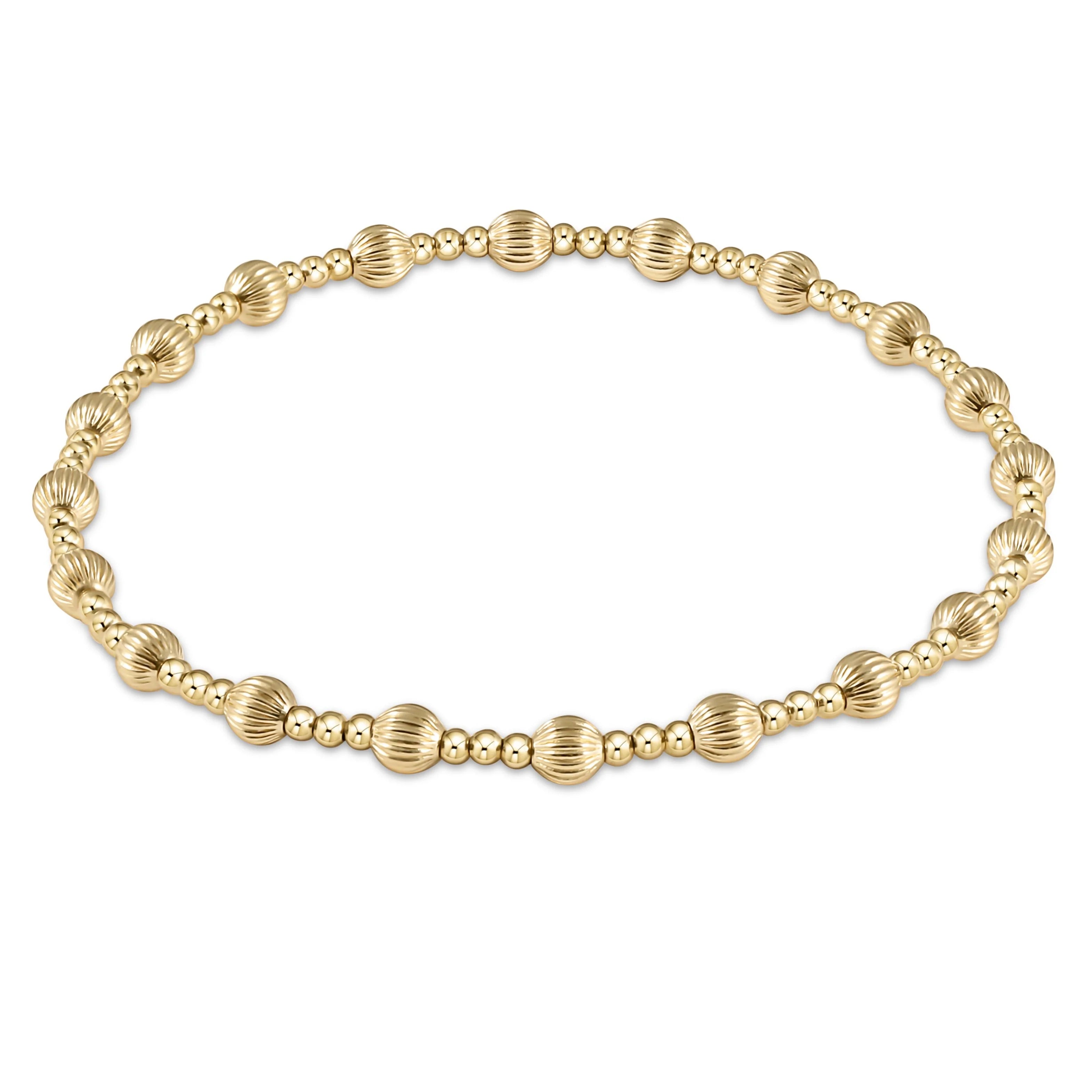 eNewton | Dignity Sincerity Pattern 4mm Bead Bracelet- Gold