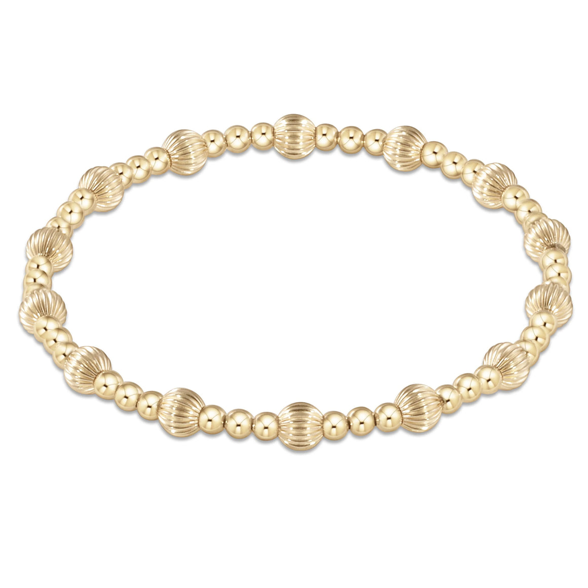 eNewton | Dignity Sincerity Pattern 5mm Bead Bracelet- Gold