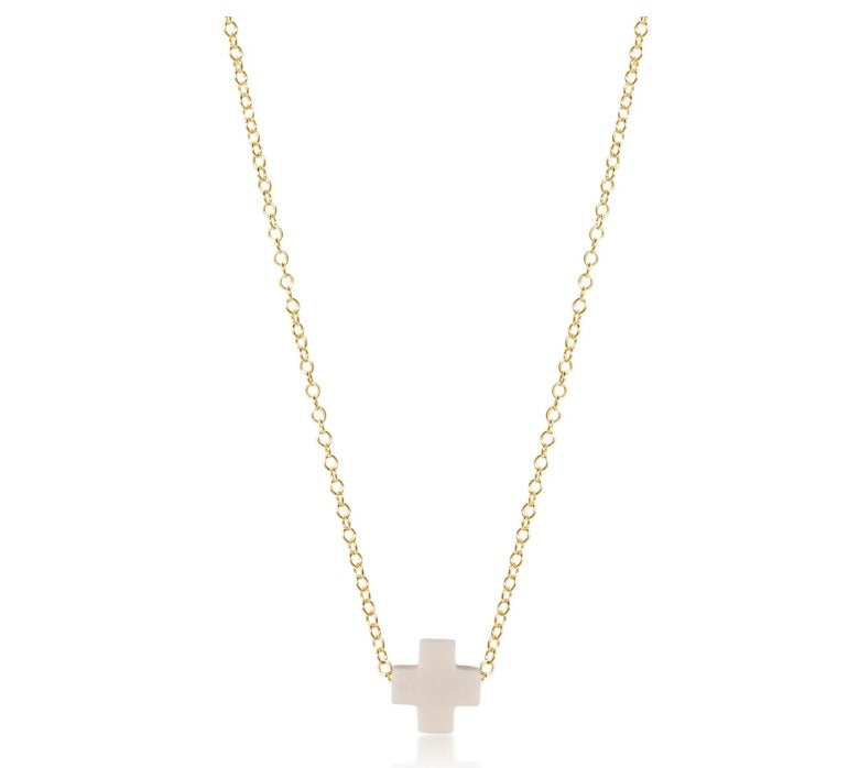 eNewton | 16” Necklace Gold - Signature Cross
