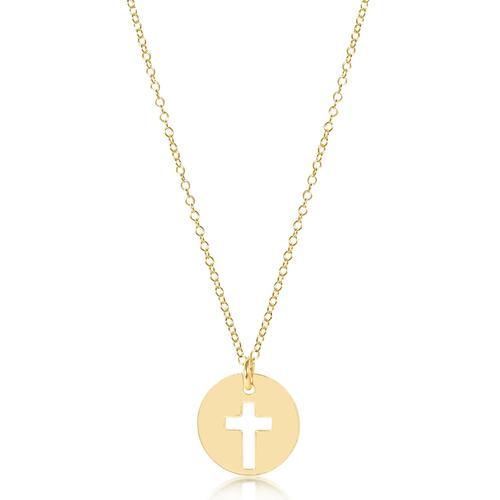 eNewton | 16" Blessed Disc Gold Necklace