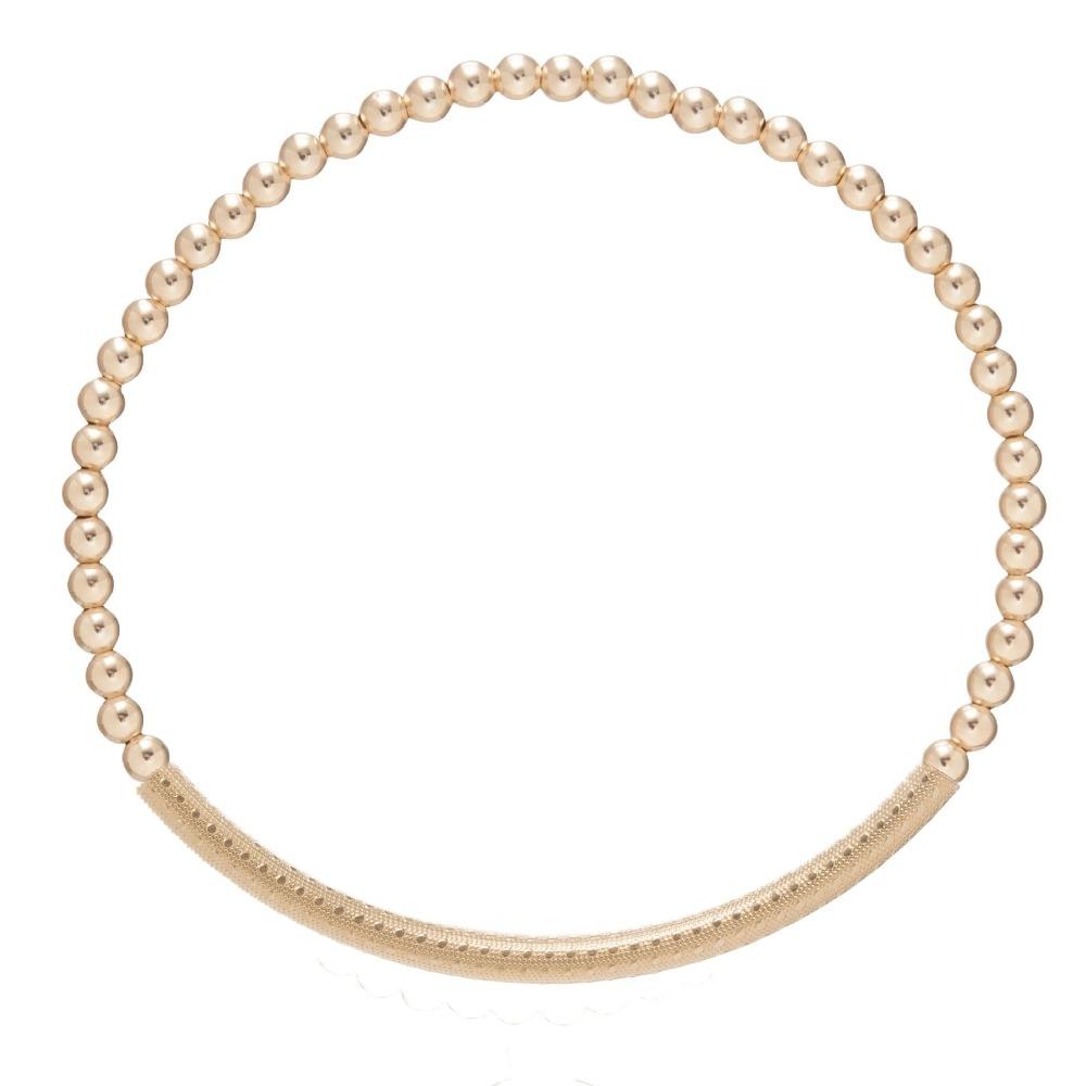 eNewton | Classic Gold 3mm Bliss Bar Textured Bracelet