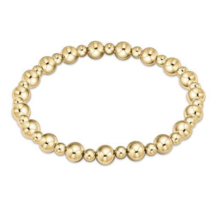 eNewton | Classic Grateful Pattern 6mm Gold Bead Bracelet