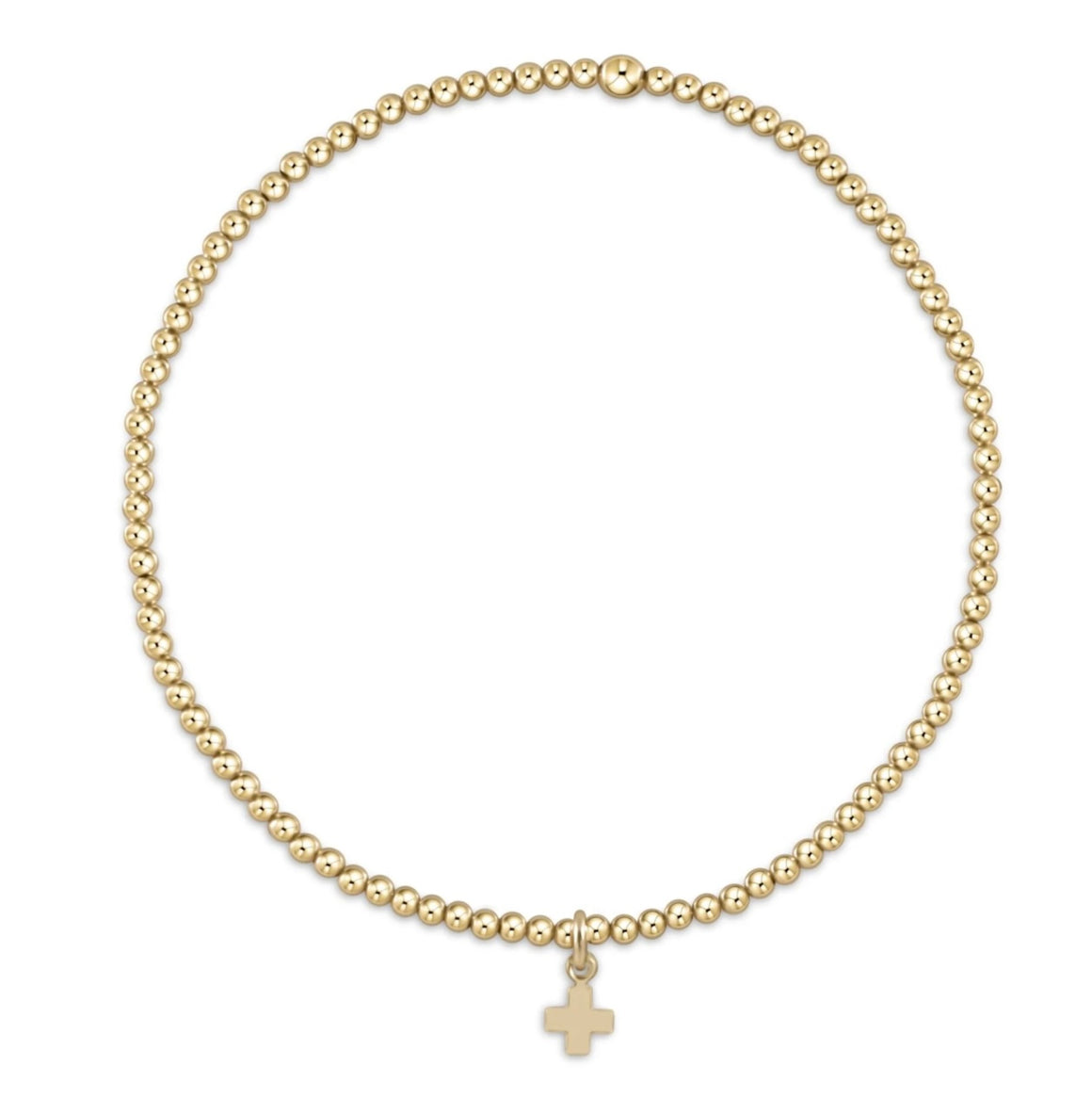 egirl | Classic Gold 2mm Bracelet - Signature Cross Small Gold Charm