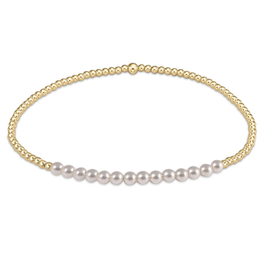 egirl | Gold Bliss 2mm Bead Bracelet - Pearl