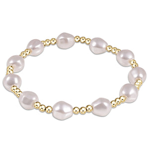 eNewton | Admire Gold 3mm Bead Bracelet - Pearl