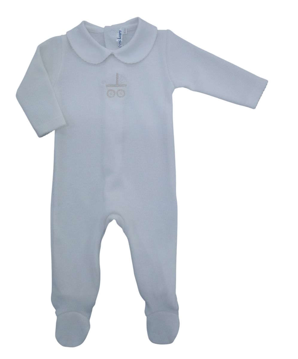 Pima Footie with Pram Embroidery