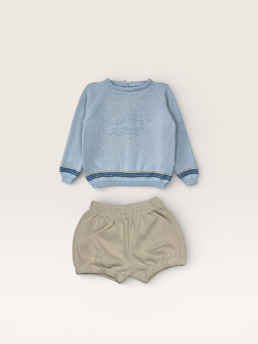 Train Button Back Bloomer Set