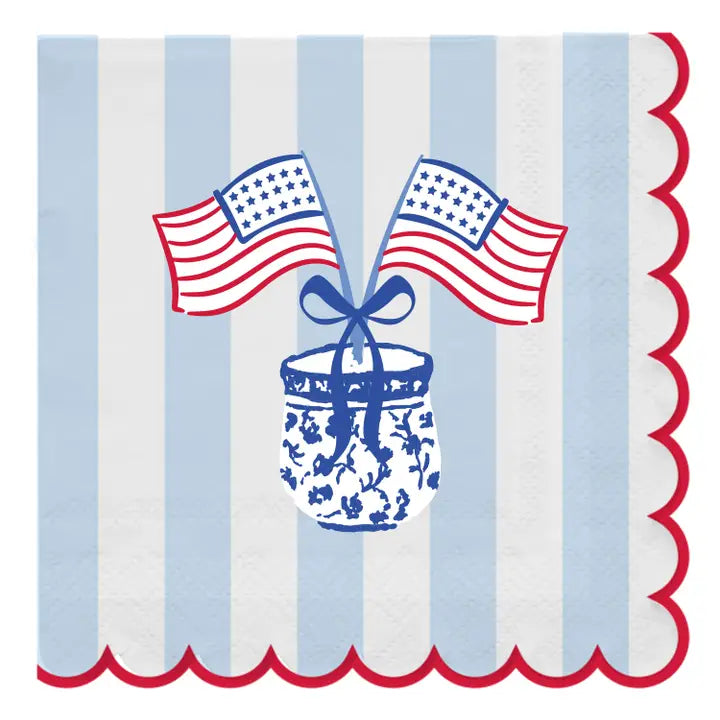 American Stripes & Flags Paper Cocktail Napkins