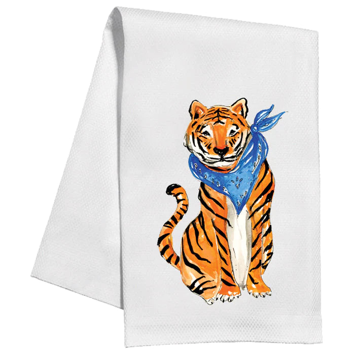 Tiger with Blue Bandana Kitchen Towel