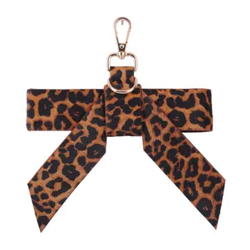 Leather & Calf Hair Bow Bag Charm