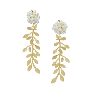 Susan Shaw | Pearl Cluster & Vine Earrings