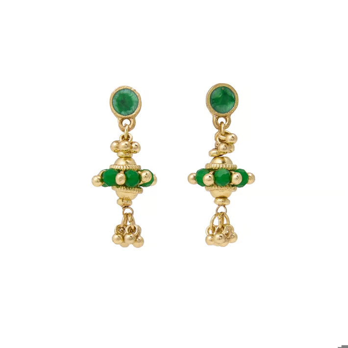 Jeannie Crystal and Enamel Earrings