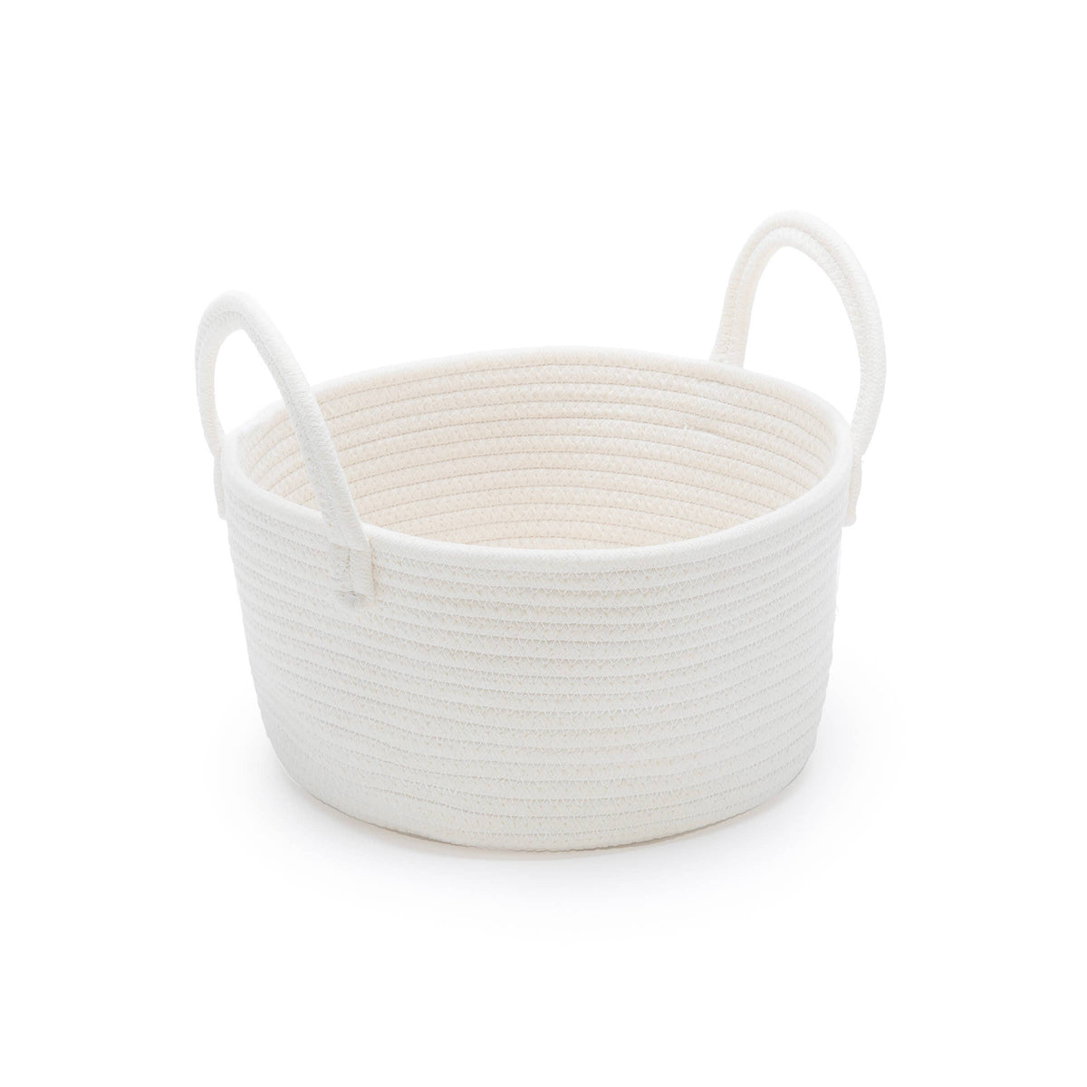 Cotton Rope Basket Medium 11.5" x 10.5" x 6" with handles