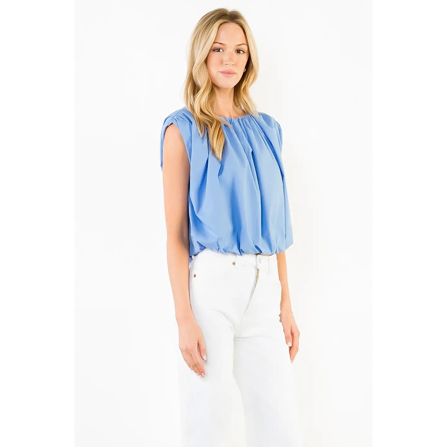 Olivia Sleeveless Bubble Top