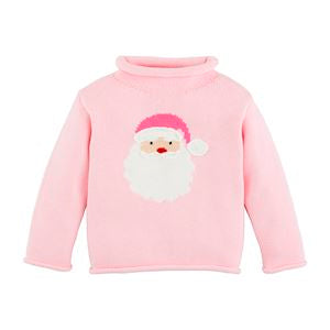 Mudpie | Pink Rollneck Santa Sweater