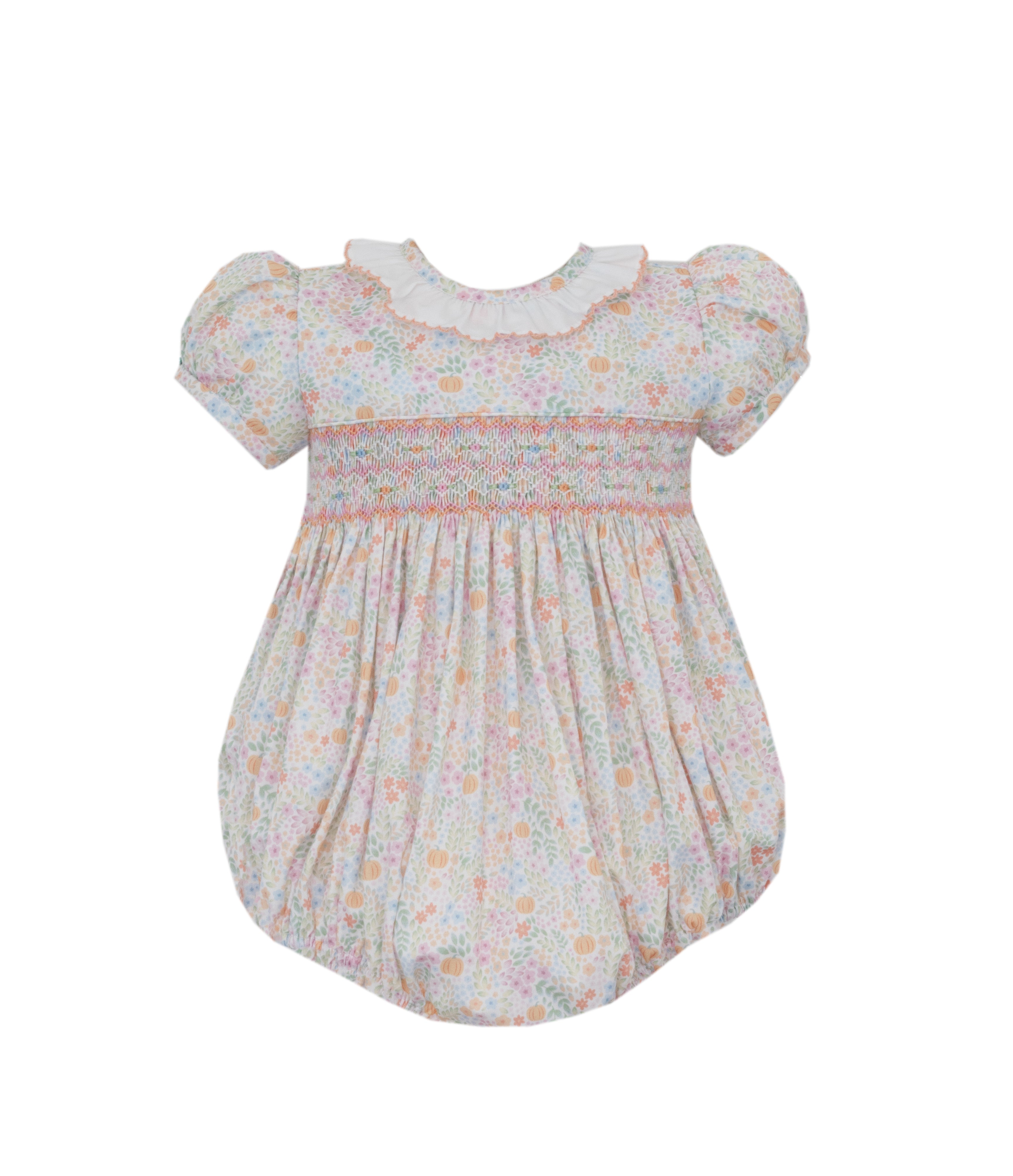 Pumpkin Floral Short Sleeve Short Bubble