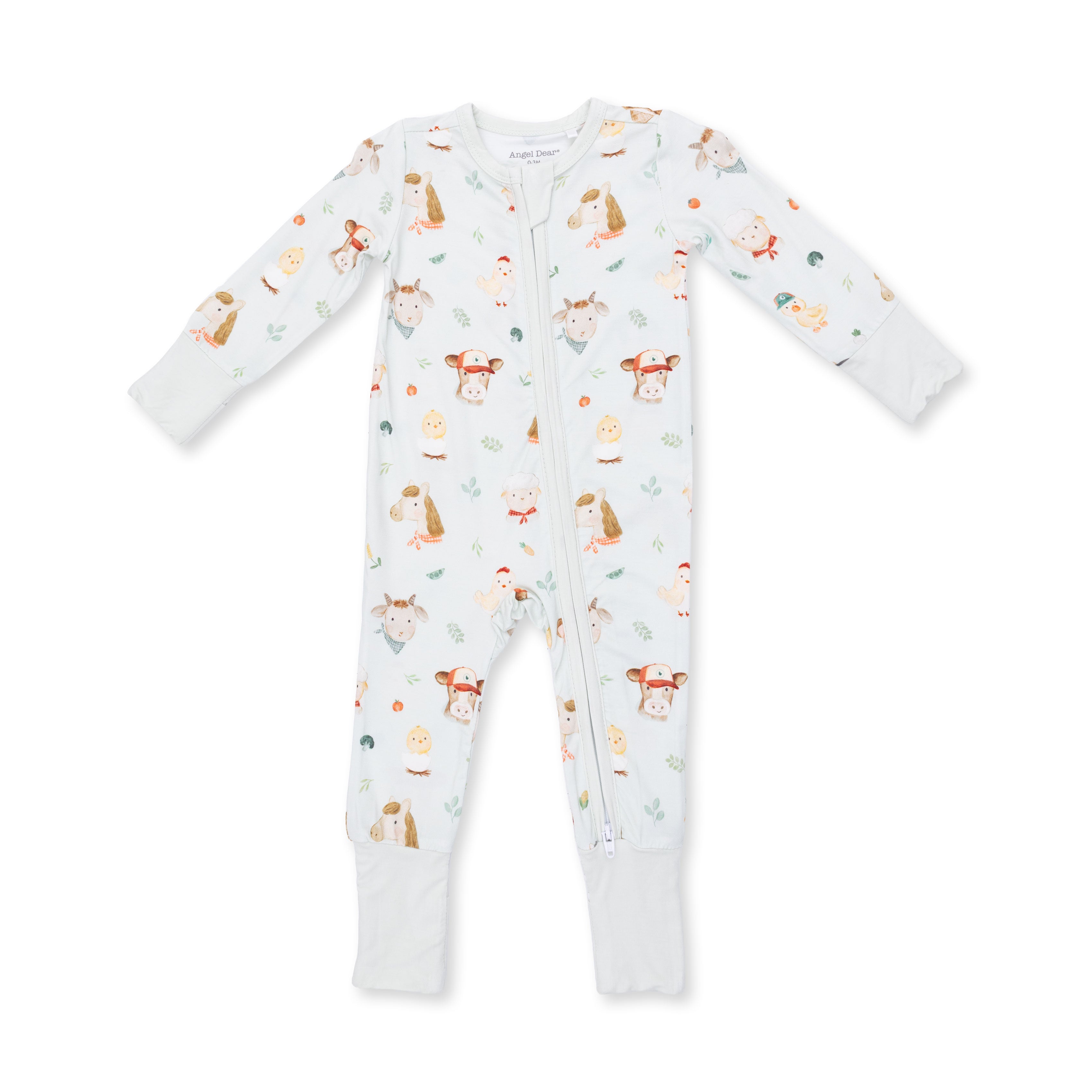 Angel Dear | Baby Farm Faces 2 Way Zipper Footie