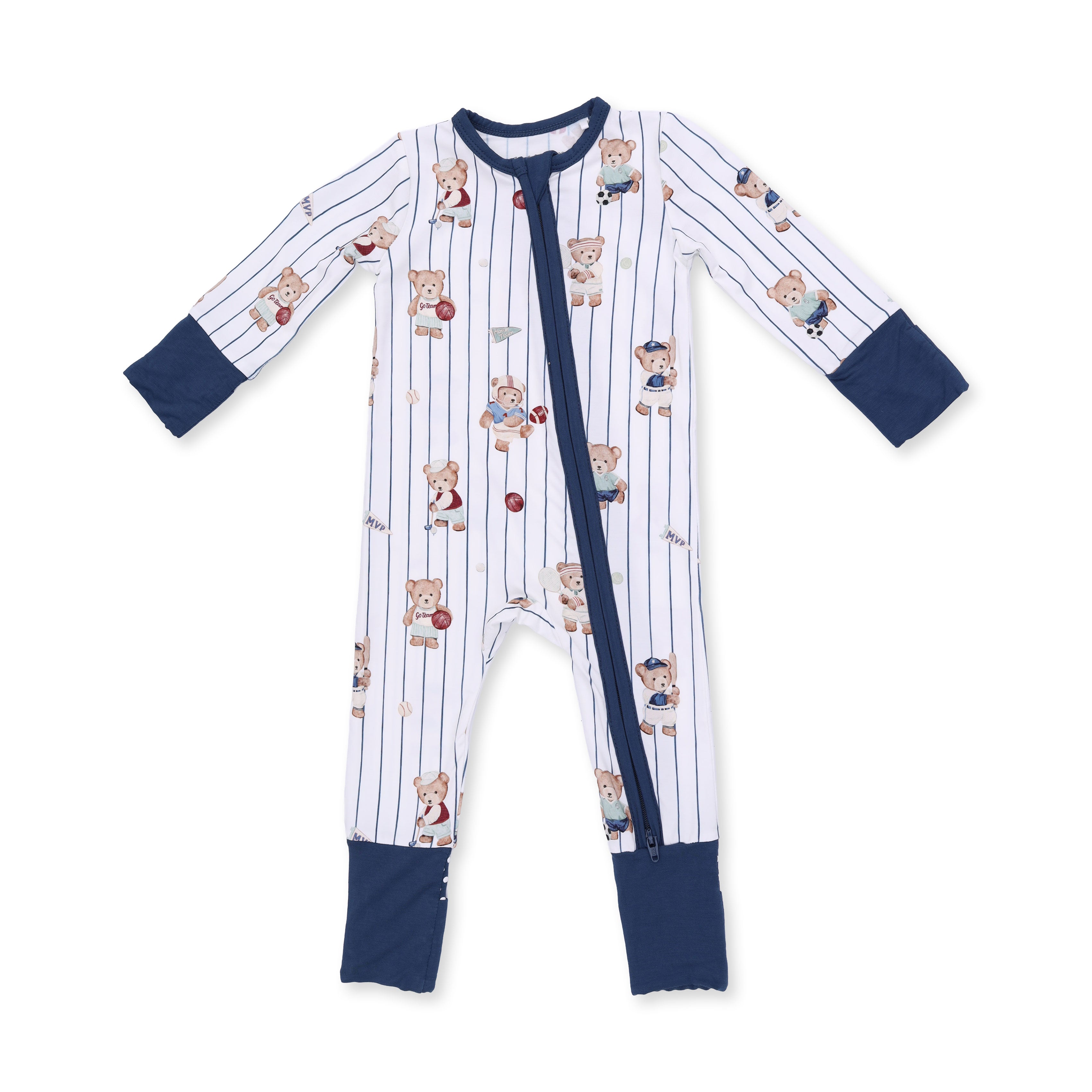 Angel Dear | Mixed Sports Bears 2 Way Zipper Footie