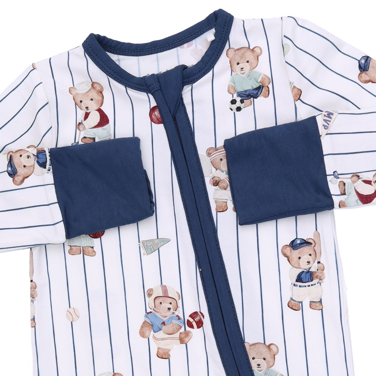 Angel Dear | Mixed Sports Bears 2 Way Zipper Footie