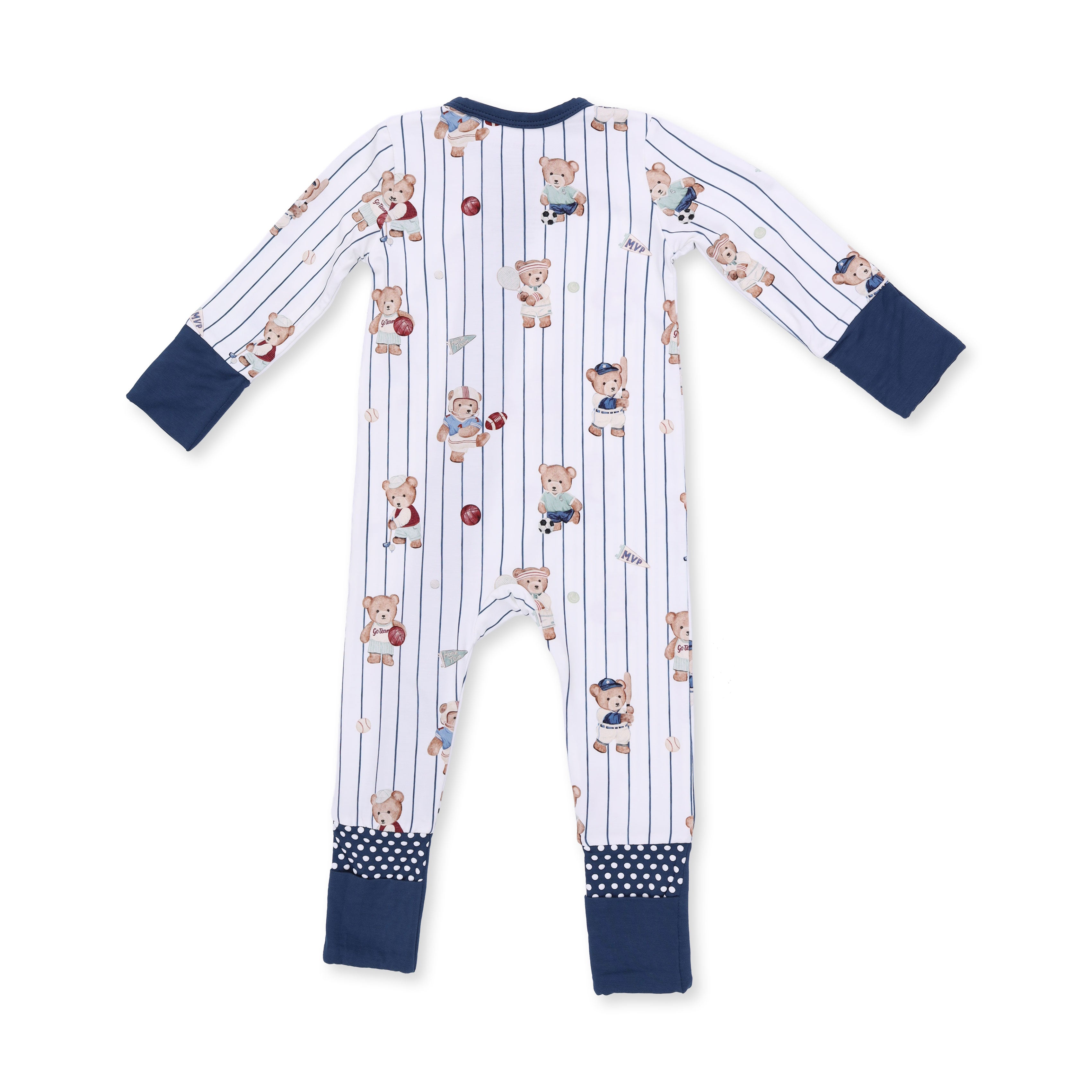 Angel Dear | Mixed Sports Bears 2 Way Zipper Footie