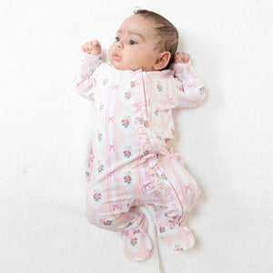 Angel Dear | Ogee Lace Floral Gown & Footie