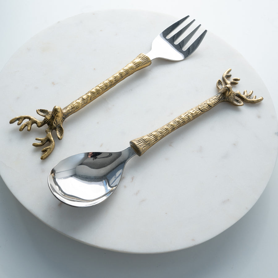 ihi | Gold Reindeer Server Set of 2